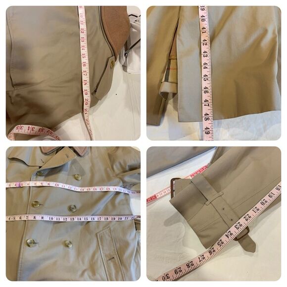 Burberry 80s Nova Check Wool/Camel Hair Liner Double Breasted Trenchcoat Men 44R - Picture 12 of 12